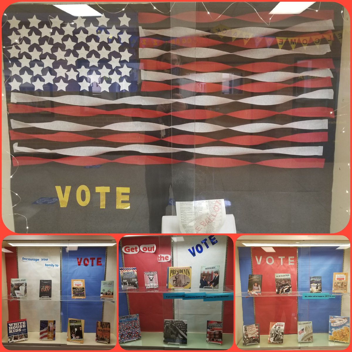 Thank you, <a href="/WBGrizzlyLib/">WBMS Grizzly Library</a> for the great display. Today is the day. #VOTE