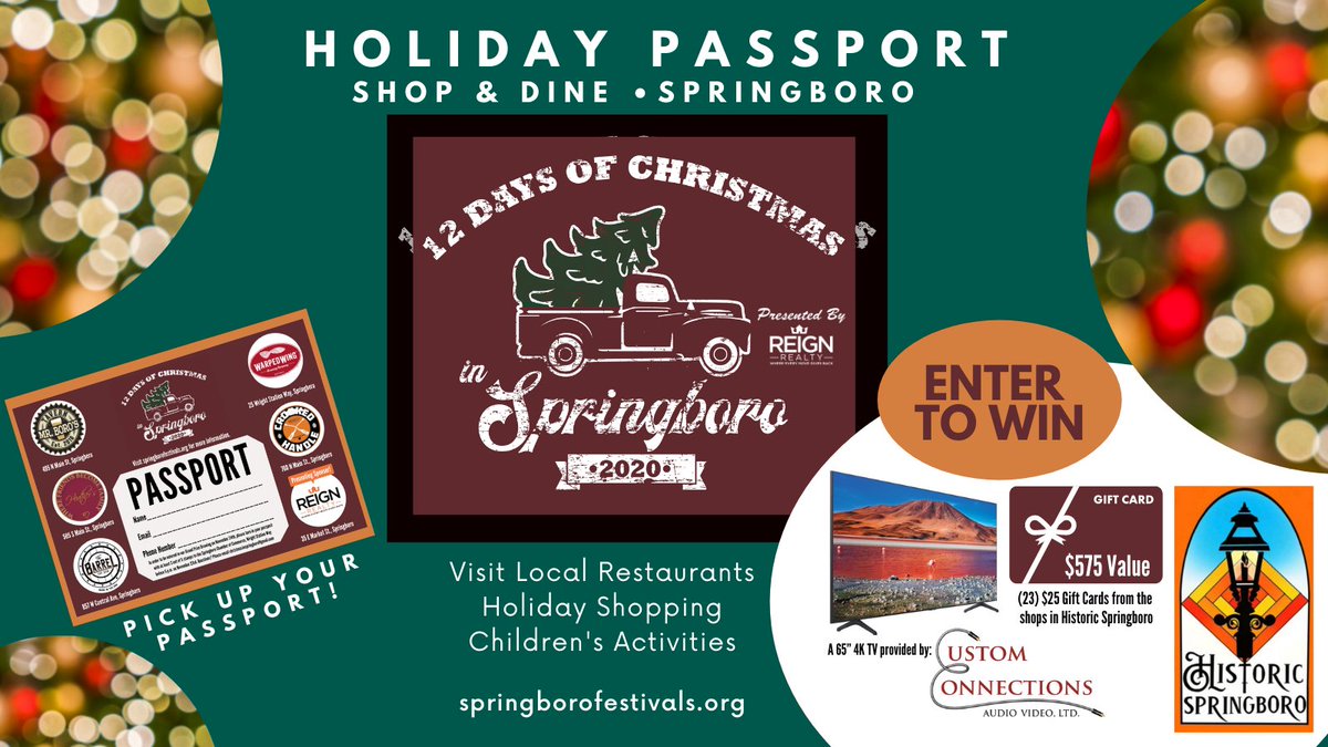 CSpringboro's tweet image. Pick up your event passports for $1 at the Springboro Chamber of Commerce, 115 Wright Station Way Suite 1, from 8 a.m. - 4 p.m. Mon - Fri or on 11/5 and 11/10 from 6 p.m. - 8 p.m. Kids passports are FREE and can be picked up at the same time! 😀 springborofestivals.org