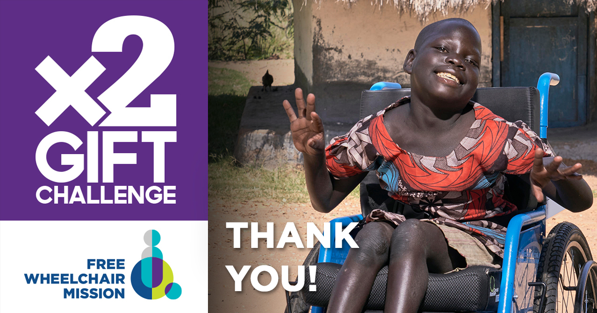 FWMission's tweet photo. 18,347 wheelchairs!
A HUGE thank you to everyone who took the x2 Gift Challenge! We surpassed our goal because of you and the donors who doubled your gifts. We are excited for the 18,347 people who will soon have their lives transformed!
#MobilityX2 https://t.co/oI9GHhljKj