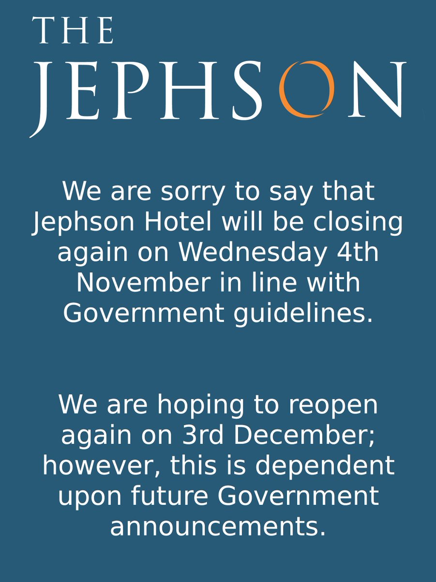 JephsonThe's tweet photo. We are currently contacting all reservations due to arrive during this period to amend bookings accordingly. 

Contact us on 01926 699 229 should you need to get any further information.

Stay safe and we'll see you soon! 👋 https://t.co/fMFDSyCNOz