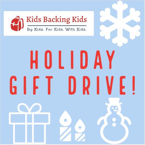 KidsBackingKids's tweet image. We’re excited to announce our holiday gift drive!! Please consider sponsoring a family this holiday season. More info at kidsbackingkids.org/get-involved #kidsbackingkids