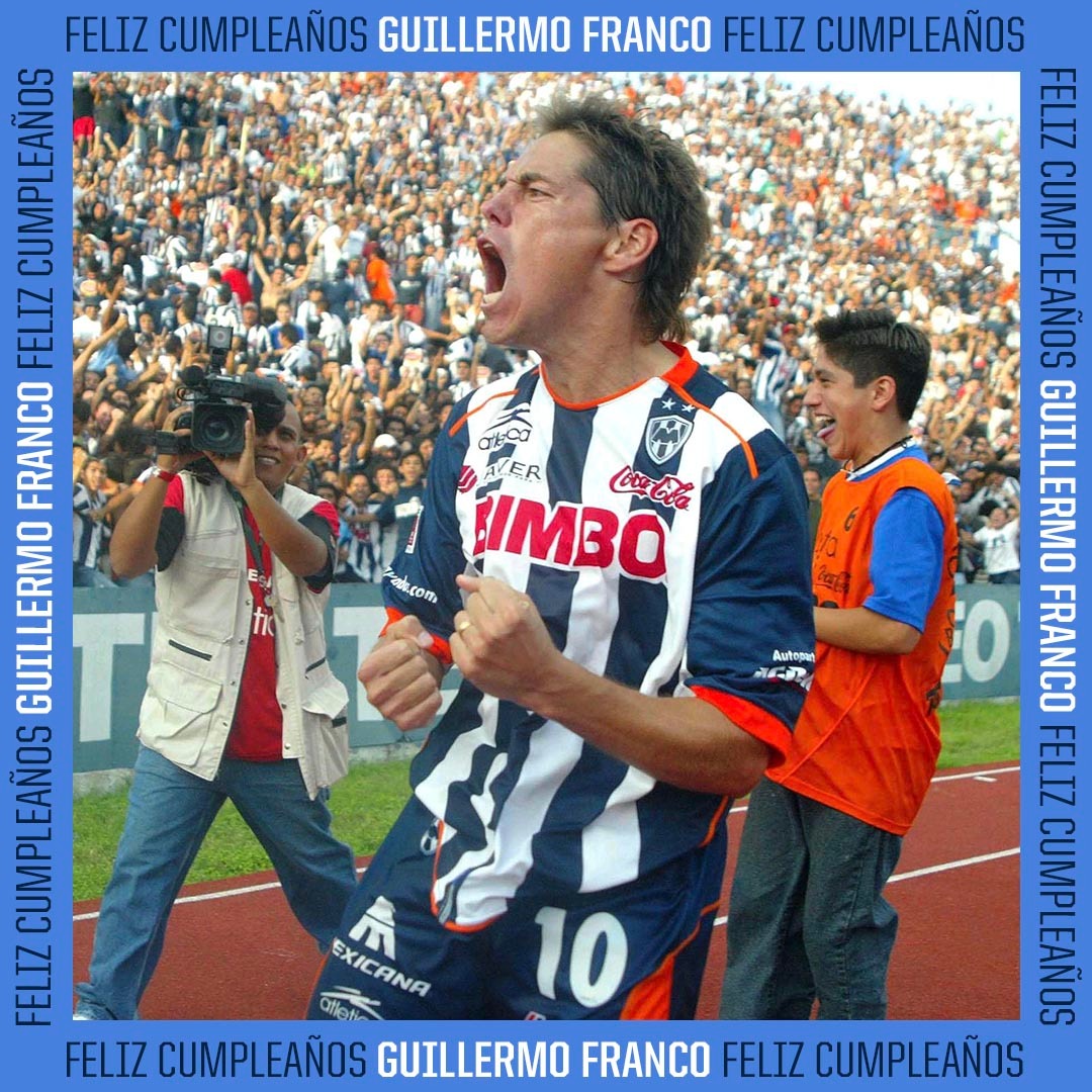 Rayados's tweet photo. 🎂| Hoy celebramos el cumpleaños de Guillermo Franco, campeón de Liga en el 2003 e ídolo del Monterrey 🤠 ¡Muchas felicidades, "Guille"! 🥳

Te mandamos un fuerte abrazo y nuestros mejores deseos #EnLaVidaYEnLaCancha 🙌🏻 https://t.co/rKTNrxdKuC