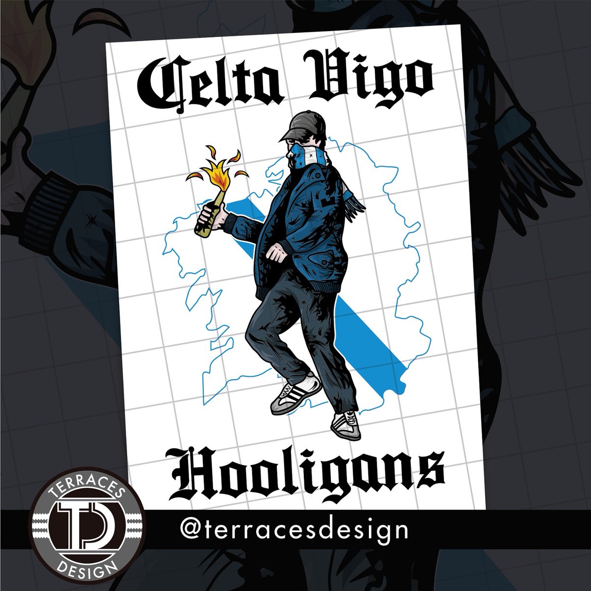 TerracesDesign's tweet photo. Sticker design for Celta Vigo Hooligans. https://t.co/u2bK8SaFMn