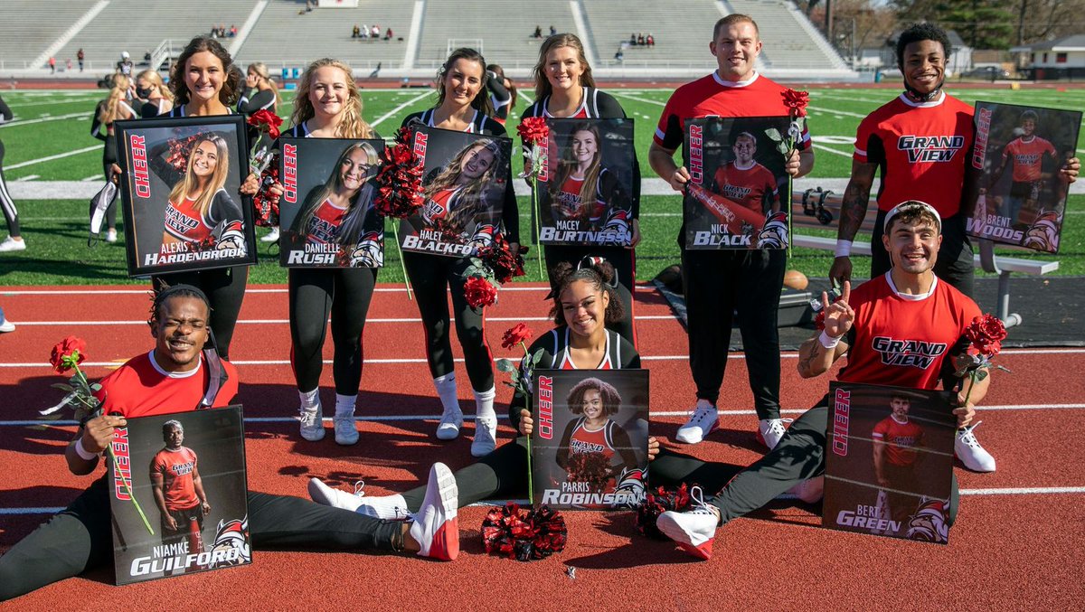 VikingAthletics's tweet photo. This past Saturday we celebrated the senior class for football, cheer, and dance! Thank you to all of the student-athletes who have left their mark at Grand View! #VikingForLife https://t.co/hp7wuQKbOF