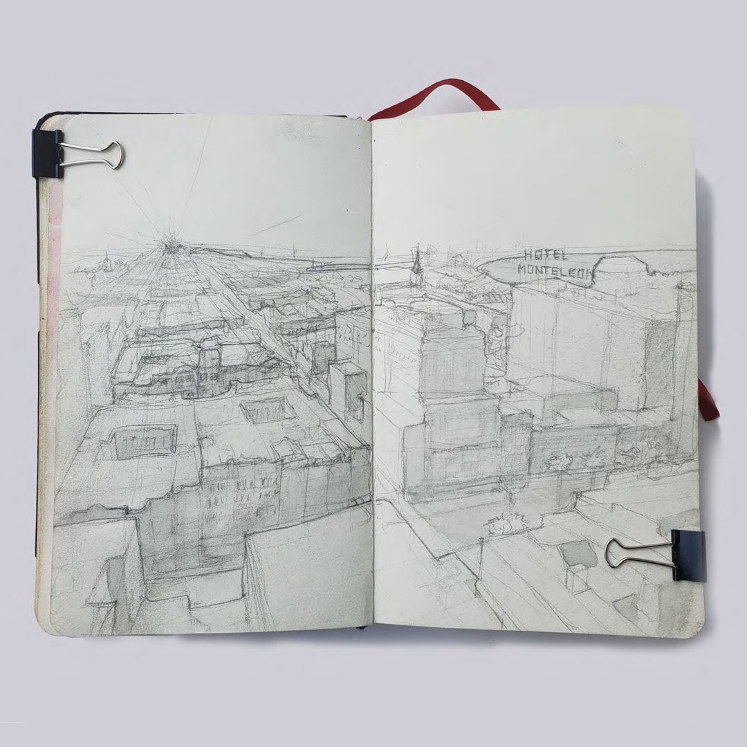 TulaneArch's tweet photo. #OnExhibit: Freehand Drawing + Observation (ARCH 4932/6932), led by #TulaneArch Prof. Andrew Liles @amlilesarchitect, AIA, in Summer 2020.
9 students. 6 cities. 4 countries.
This course articulates the power of in situ sketching for recording both the logos and pathos of place. https://t.co/n9QvrwMSz9