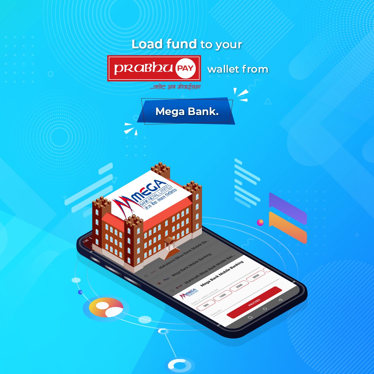 PayPrabhu's tweet photo. Now you can load fund to your PrabhuPay Wallet from Mega Bank.
#loadfund #ewallet #godigital #bank #PrabhuPay #Nepal #MegaBank https://t.co/zpYDTZpkth