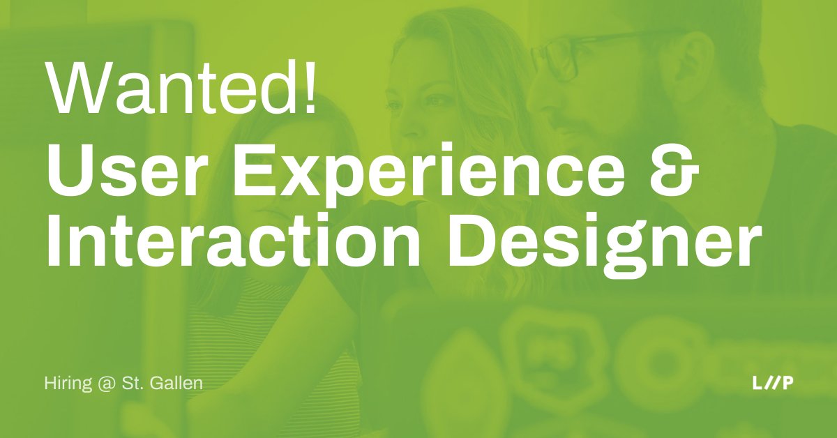 Defining the flow of a product is your thing? #Interaction #Design is your passion? User Centered Design is your way of thinking? You might be the #UX &amp; Interaction Designer we're looking for in #StGallen! Have a look at our job offer and apply here: liip.ch/en/jobs/2417316