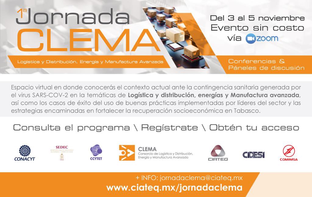 SEDEC_Tab's tweet photo. Te invitamos a seguir la transmisión en vivo de las conferencias y los paneles de discusión de la 1ª Jornada #CLEMA a través de #Youtube a partir de hoy y hasta el 5 de noviembre.

https://t.co/YGONc5J3es https://t.co/cAHsZg8x5R