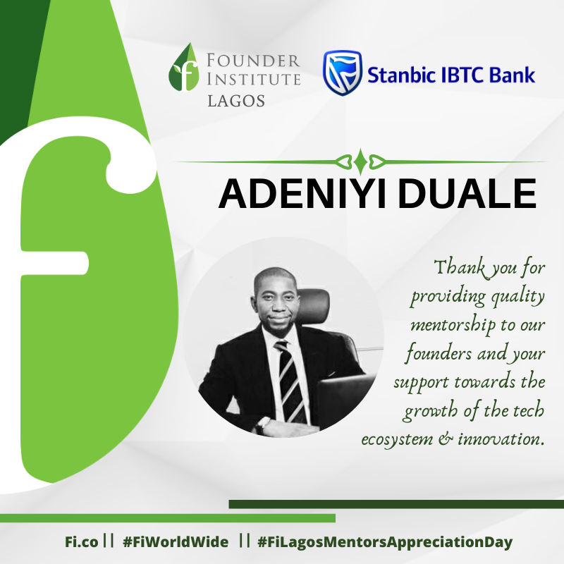 Special appreciation to our awesome #mentors for their insightful feedback and invaluable contribution towards building great founders at <a href="/StanbicIBTC/">Stanbic IBTC</a> <a href="/foundingLAG/">Founder Institute Lagos</a>

Thank you Damola &amp; Adeniyi

 #FIWorldwide #FIAfrica #FILagos
#FILagosMentorsAppreciationDay