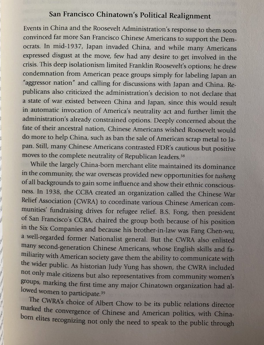 The New Deal spurred a political realignment in San Francisco’s Chinatown towards Democratic Party—akin to the shift among African American voters (see  @BrooksProf BETWEEN MAO + MCCARTHY)