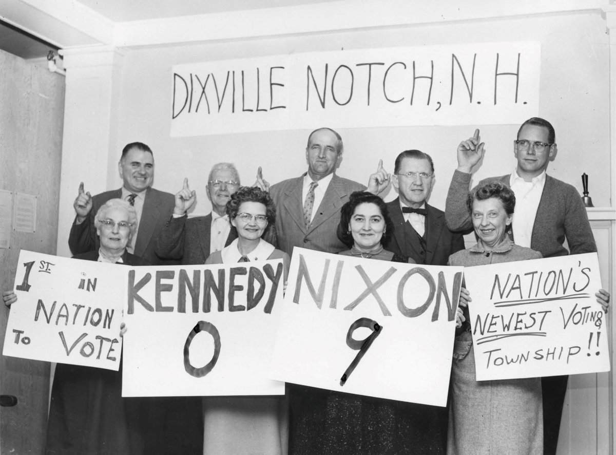 DixvilleVote's tweet photo. For the first time since 1960, a presidential nominee swept the vote in the general election of midnight voting in #DixvilleNotch. In 1960, Nixon received all 9 ballots cast. Today, @JoeBiden received all 5 ballots cast. #MidnightVote #FITN #Election2020 #ElectionDay #NHpolitics https://t.co/m22lub97ES