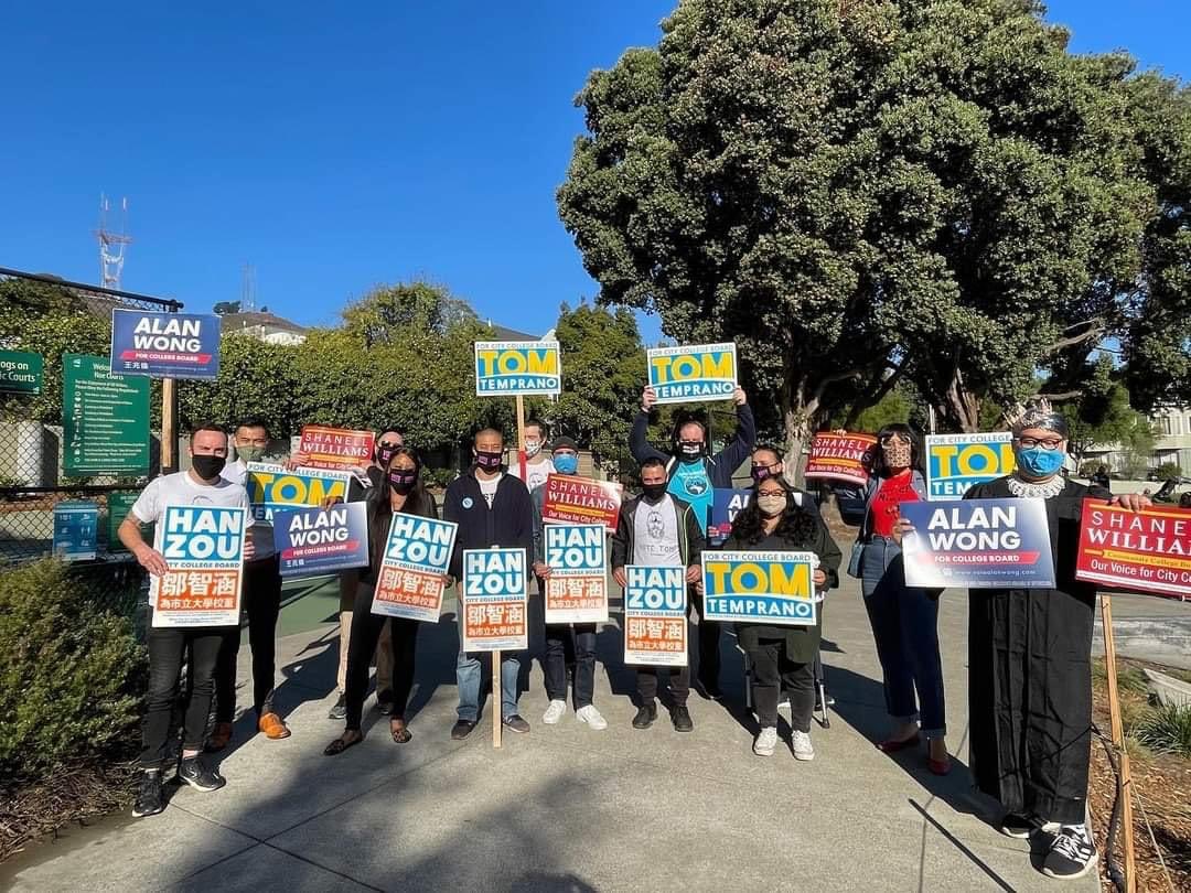 ShanellforCCSF's tweet photo. Getting out the vote with the CCSF Dem Slate! @tomtemprano @alankennywong @hanzousf polls are open until 8pm so drop off your ballot or vote in person. Let’s go! #Election2020 https://t.co/9krRP6WgQj