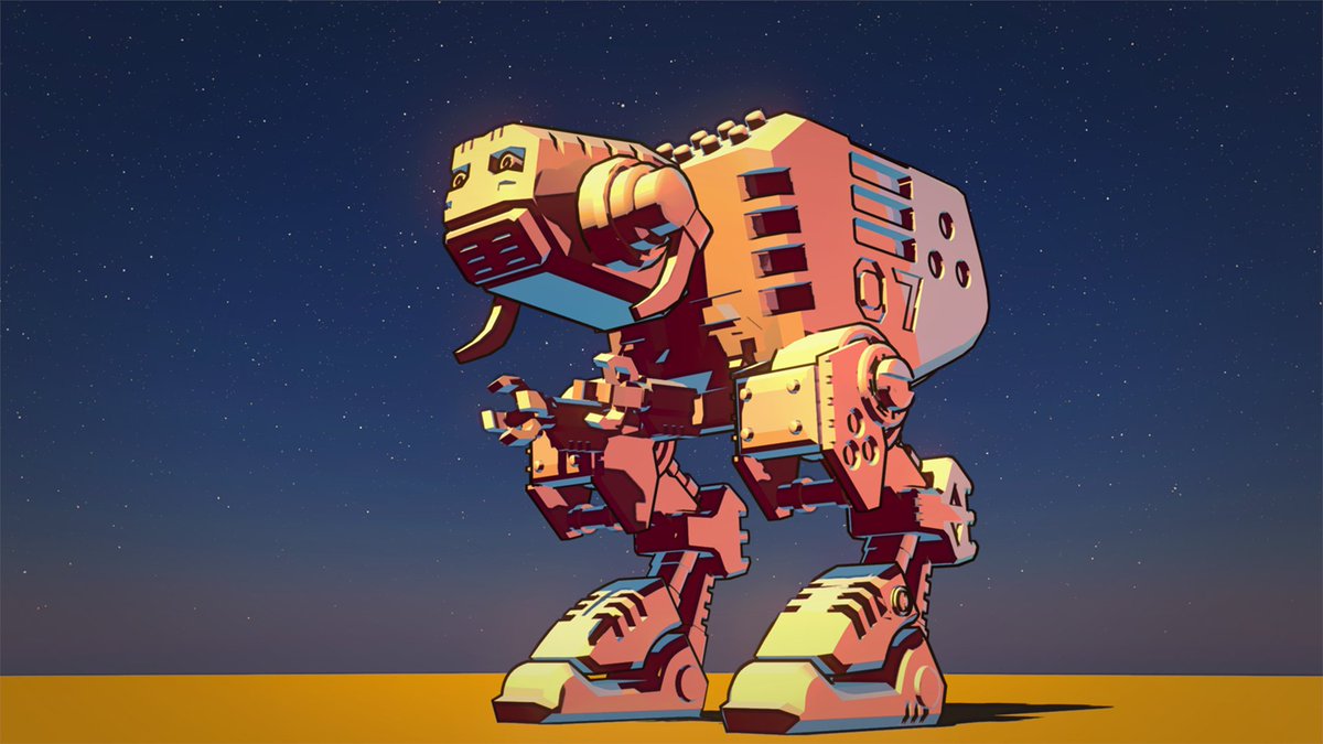 kouzanagi's tweet image. Dyno Bot :) one hour job modeling with awesome addon Gridmodeler and quick render with Comics Shader

#Gridmodeler #b3d #3dart #rendering#Comics Shader