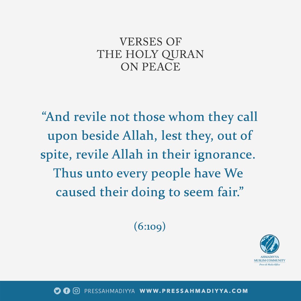 Islam does not permit Muslims to abuse the religions of others to protect peace and harmony within society: