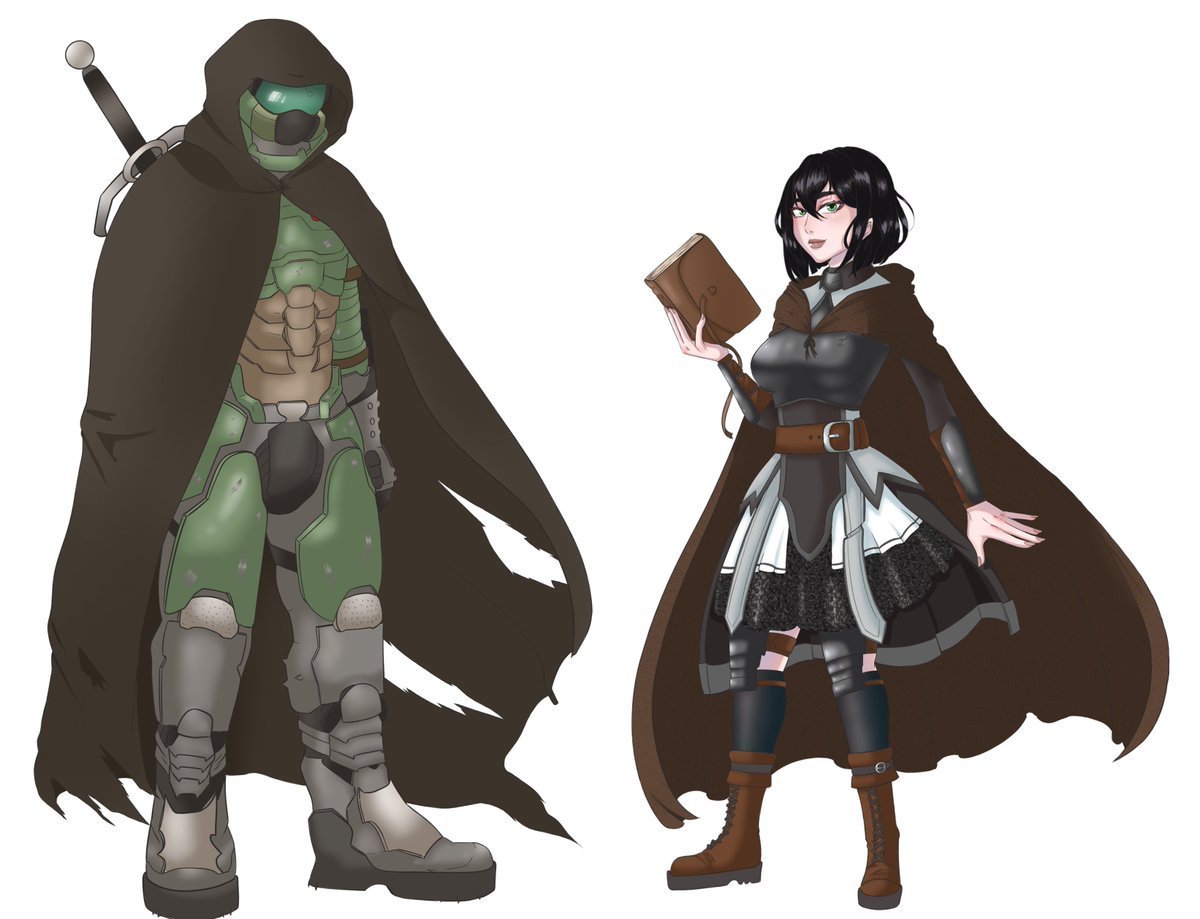 Mega_Sharks's tweet photo. The character art made by the Amazing @Raeni_Nights for Unholy Crusade. I seriously can't express how happy I am with how they came out! https://t.co/U8yZKhJAaF