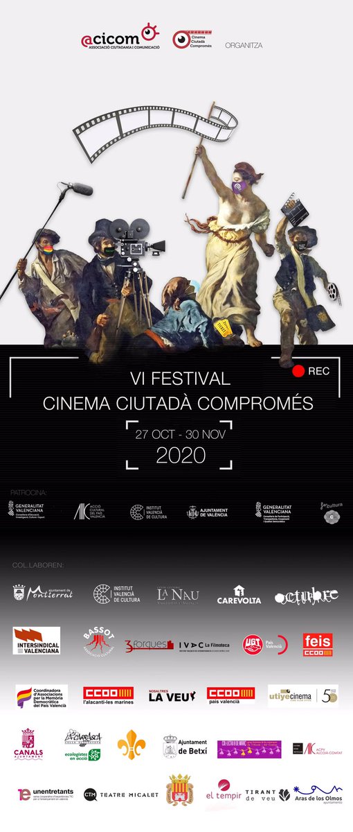 IntersindicalV's tweet photo. Intersindical Valenciana col•labora amb el VI Festival Cinema ciutadà compromés @acicom_ @CULTURAIV #FCCC2020 #TuEncensLaCultura #CulturaSegura https://t.co/TEoJZVWx2a
