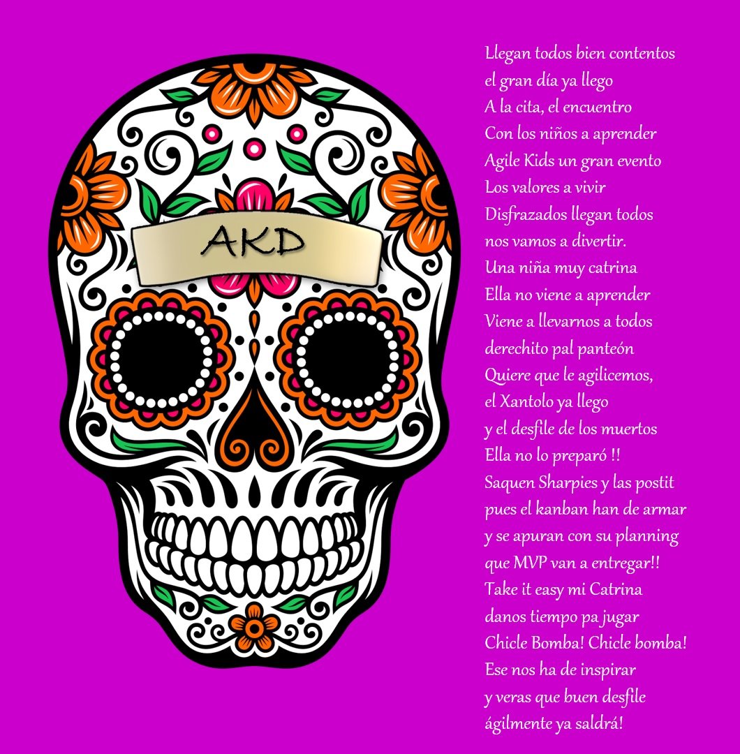 AgileKidsDay's tweet photo. Genial Calaverita nos regala @DrCronchys con cariño para Agile Kids Day 💀💜 https://t.co/mYKqbpEpb6