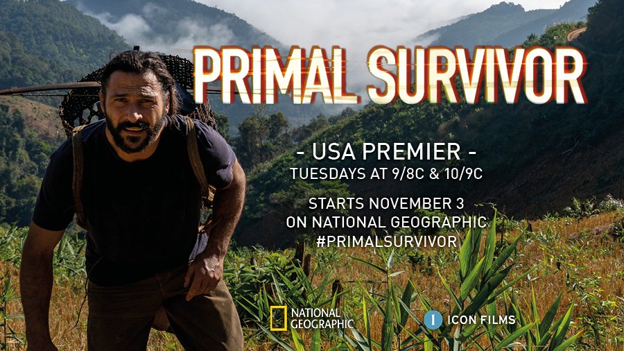 iconbristol's tweet photo. Need a break from politics? How about the SEASON 5 US PREMIER of #PrimalSurvivor! Catch @HazenAudel on @NatGeoChannel tonight at 9/8c https://t.co/aDg8ORTSZQ