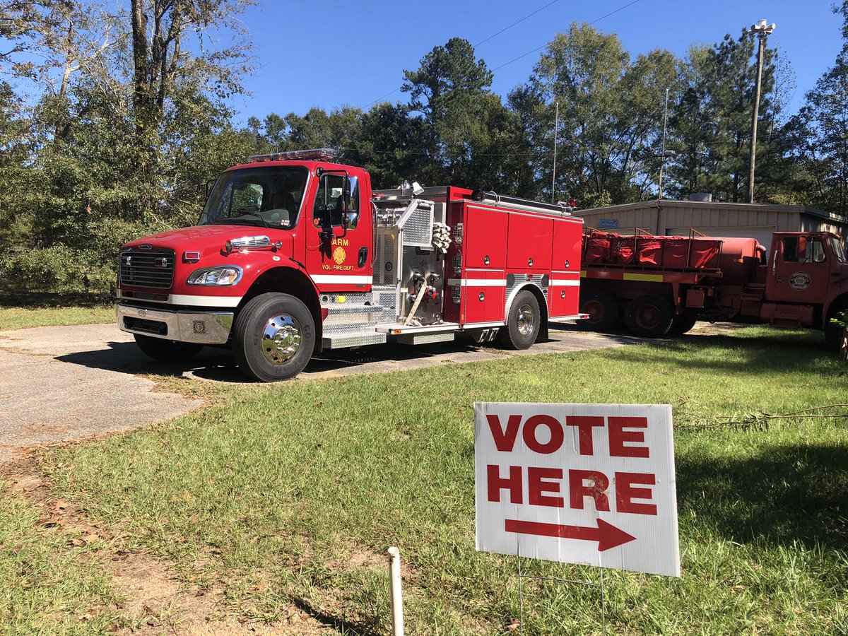 This is Arm, MS. There was a short line outside the building, due to COVID and social distancing inside.