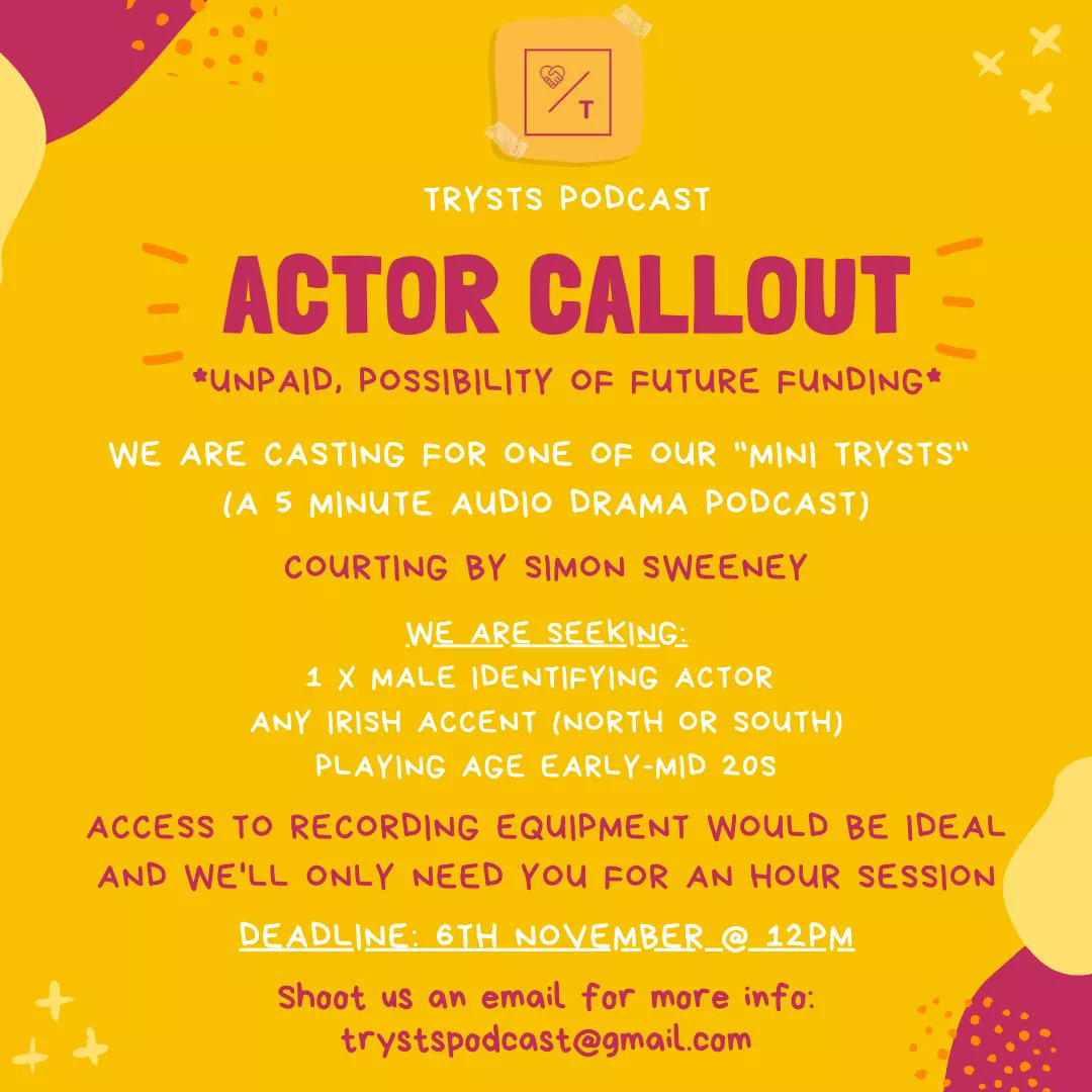 *UNPAID* Call-Out for an actor for "Courting" by <a href="/Simon__Sweeney/">Simon Sweeney</a>. Please get in touch, we'd love to hear from you! #opencasting #actorcallout
