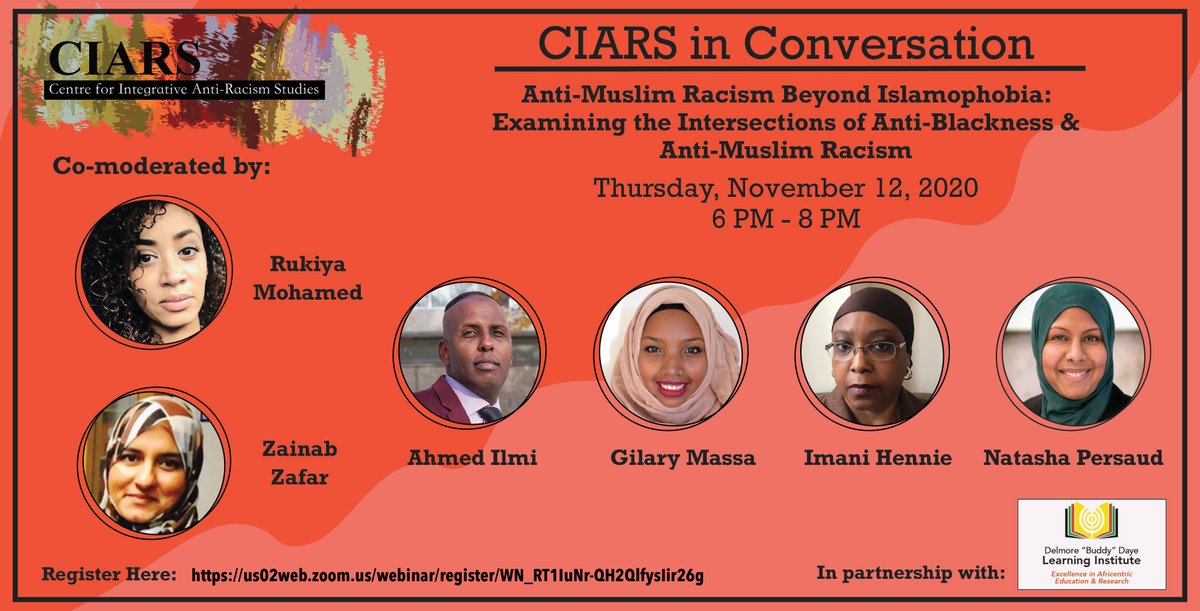 Join the Centre for Integrative Anti- Racism Studies (CIARS) for the second session of our CIARS in Conversation series.

Thursday, November 12 from 6pm to 8pm 

us02web.zoom.us/webinar/regist…