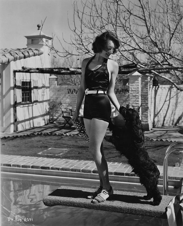 I never did find out the name of the black cocker spaniel, but love the diving board fun in Encino in 1935.
