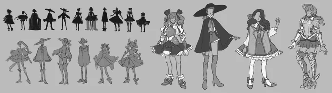 here's some stuff i've been working on for class! we've to modernise wizrad of oz into a medieval fantasy rpg - here's some development for my dorothy, scarecrow, tinman and lion!! i've still to choose one design for each to develop further,, qwq pls lemme know if you have a fav, 