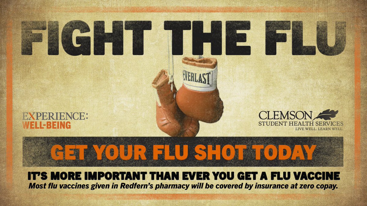 Getting your flu vaccine is now even easier! On-campus flu vaccine clinics will start tomorrow in the Douthit Breezeway and outside McAlister! Just schedule an appointment online in MyHealth-e: redfernweb.clemson.edu

Learn more at clemson.edu/campus-life/st…