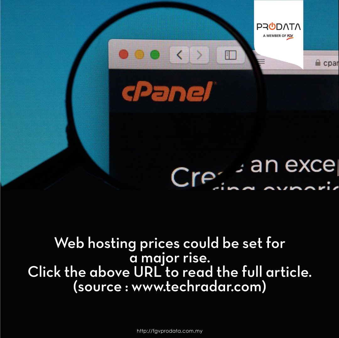 FProdata's tweet image. Tech Radar reports that the web-hosting price is set for a major rise next year. Will our local web-hosting sites be affected too? Let us find out more by clicking this link bit.ly/32ch0Kh #fgvprodata #Technologysharing