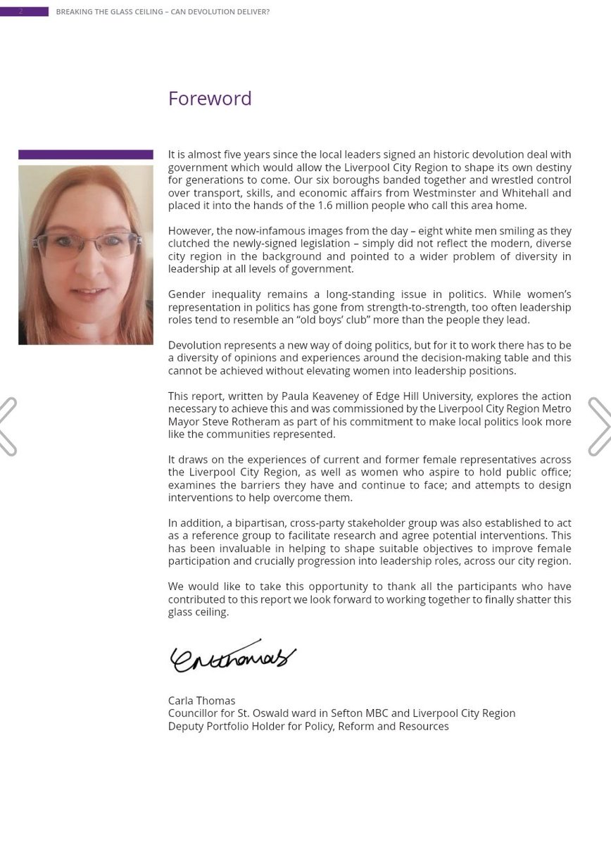 14/Being  @MetroMayorSteve Deputy at the  @LpoolCityRegion CA has given me the opportunity to work on some important & innovative projects. I have worked with the  @edgehill on research about Women in politics & leadership - Breaking The Glass Ceiling & how Devolution may help &ndash; bei  Liverpool
