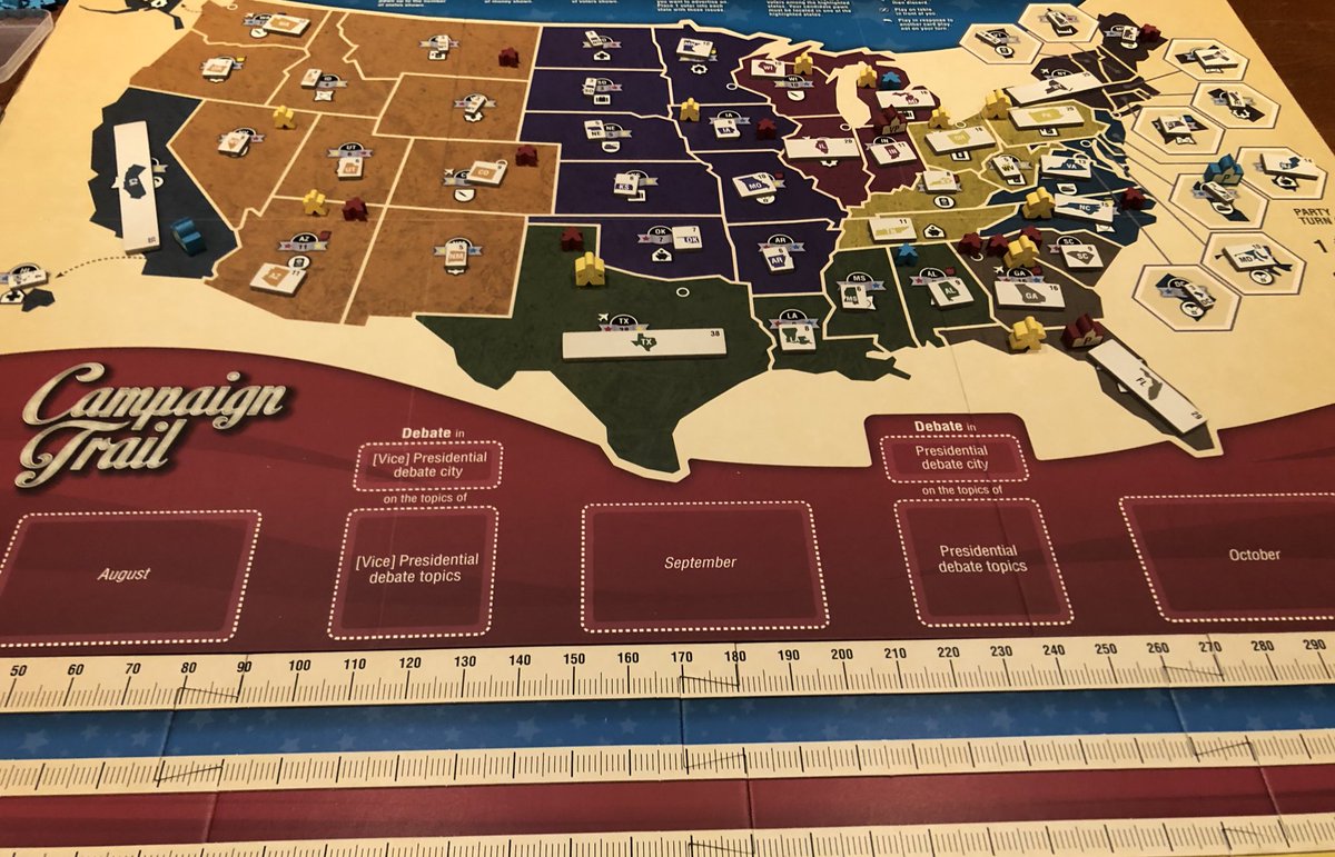 jmaltman's tweet photo. The boys have the big board ready to follow along #CampaignTrail2020, with battlegrounds and senate races marked too! @wombatgames @GreyFoxGames https://t.co/u3X6ZHLw3O
