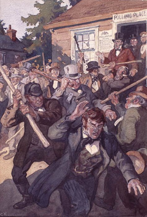 1. Canadian elections used to be long and bloody affairs. Armed thugs kept people from voting. Polls could be open for weeks. Sometimes, drunken violence even left corpses in our streets.