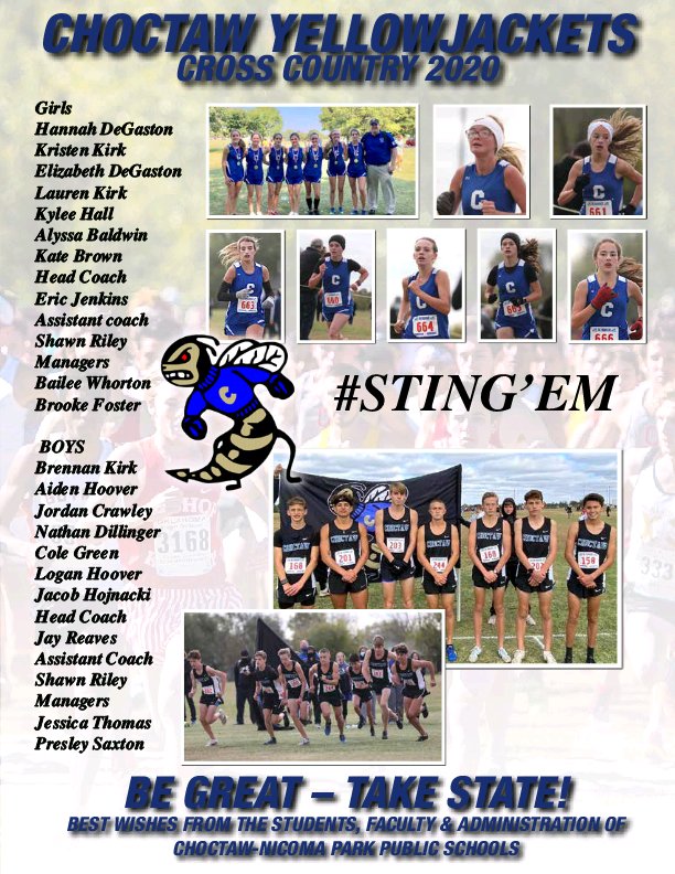 ChoctawHS_XC's tweet photo. The election may be the big news today, but TOMORROW is the Oklahoma XC State meet and our vote is going to the Yellowjackets! So proud of this group and what they have accomplished and am excited to see them at work one last time tomorrow!
#GoldStandardRunning
#TakeState https://t.co/TNnEmxl8Uv