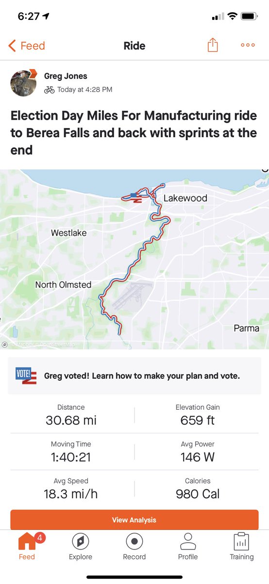 GregoryAJones's tweet photo. Miles For Manufacturing ride on Election Day. #M4M2020 #M4M #IBikeIVote We ride and run and walk and stroll and swim and go for #STEM #CTE #ROBOTICS #technology #Engineering Education Programs. https://t.co/DTyn6s1m2B