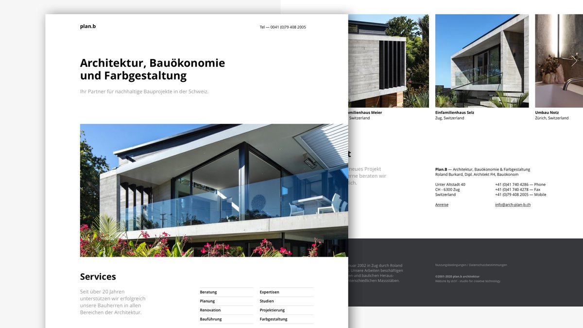 dctrl's tweet photo. Neue #WordPress basierte Website für Architektur Studio "Plan.B" — Design & Development by dctrl — studio for creative technology (Zürich).
#wordpress #website #architecture #ui #ux #design #dev #development #dctrl #schweiz #swiss #switzerland #zurich #work #agency #agentur #cms https://t.co/3aeNyFRItU