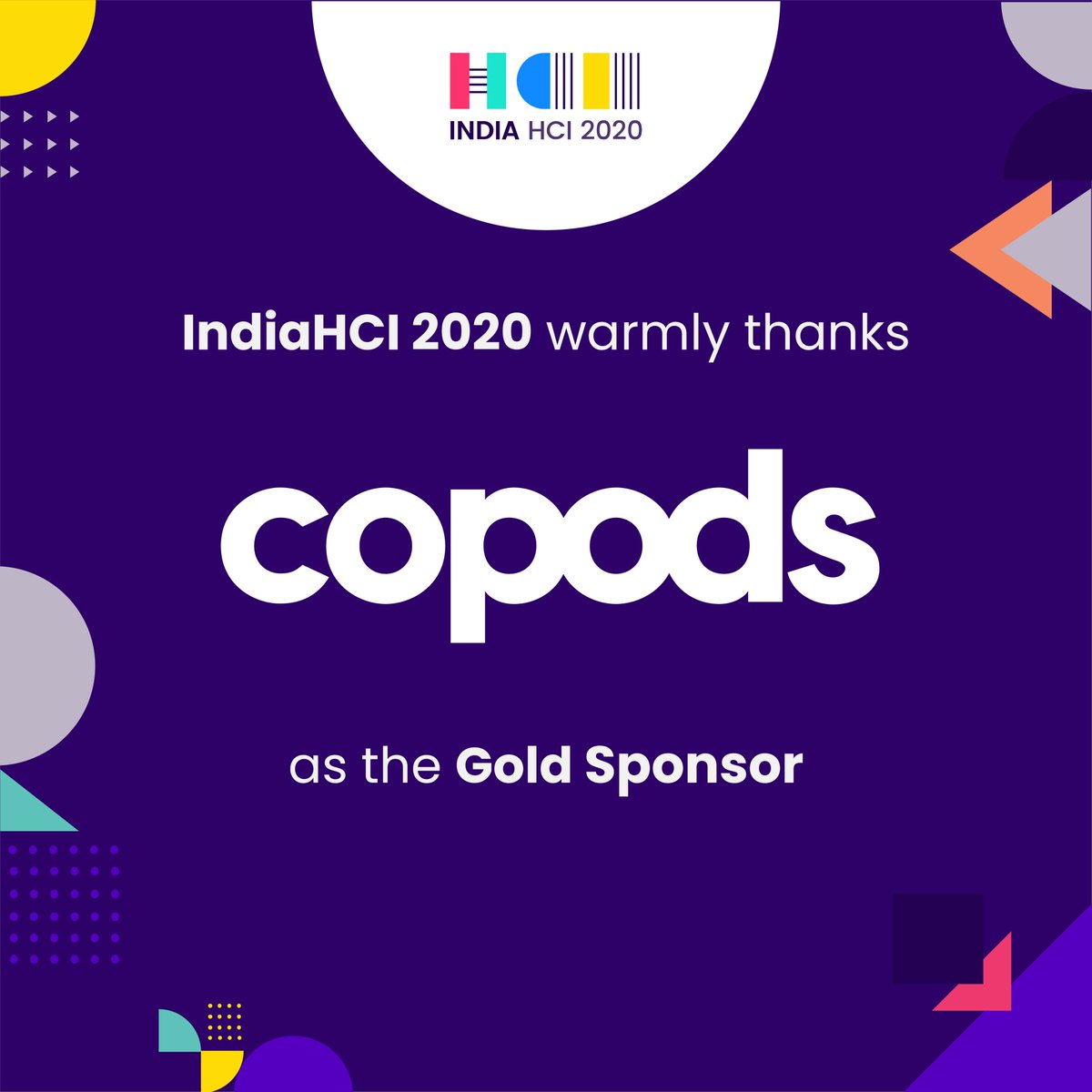 IndiaHCI_'s tweet photo. IndiaHCI 2020 is truly a community-supported event. We thank all our Sponsors- @copods, @balsamiq, NMIMS School of Design, @Techved and Friends - https://t.co/hK9XXV0GSM and @frogdesign for their warm support.
#InHCI20 #IndiaHCI #UX #Design #HCI #Reasons4IndiaHCI2020 https://t.co/17w8Cx7Dtn