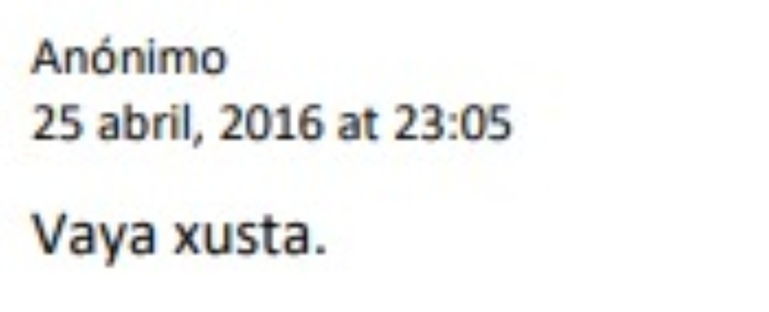 GeloMiralles's tweet photo. Como dijo Anónimo en respuesta al articulo «Odio al cani: el clasismo de la izquierda» un 25 de abril de 2016 a las 23:05:

-  Vaya xusta.

(Muy acorde con la época)
@umh3600 #mediacionesculturales https://t.co/NDnRzTiCk9