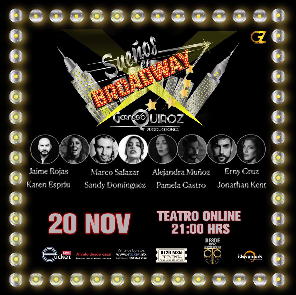 No te pierdas este 20 de noviembre nuestro concierto online. 
Compra tus boletos por <a href="/eticket/">ETICKET</a> 
Vive una noche de broadway 🎭 con nosotros desde tu casa. 
.
.
#teatrocentenariocoyoacán #conciertoonline #compratusboletos  #espectaculo #entretenimiento #gerardoquirozproducciones