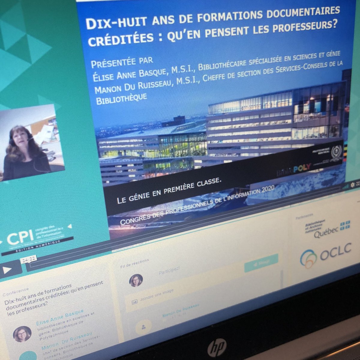 bibliopolymtl's tweet photo. Aujourd’hui, 3 de nos bibliothécaires font des conférences au @CongresCPI à propos de nos formations documentaires! #CongresCPI #ColloqueBES #ConférenceVirtuelle https://t.co/ZAxQKrvReb