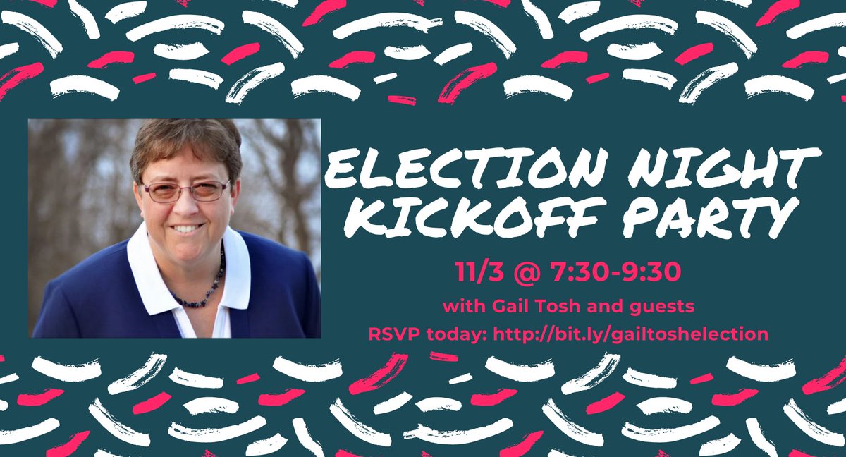 Kick off election night with us! Join us for a Zoom party to check in on the numbers, celebrate a campaign well run and talk about how we carry this momentum forward after the polls close. 
RSVP now: bit.ly/gailtoshelecti…