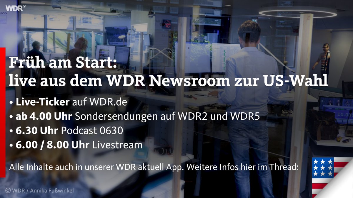 Wir bleiben für Euch wach in der #ElectionNight. Hier unsere Übersicht, wann und wo was auf unseren Kanälen rund um die US-Wahl passiert. Informieren und mitdiskutieren. #Elections2020 #NewsroomLive