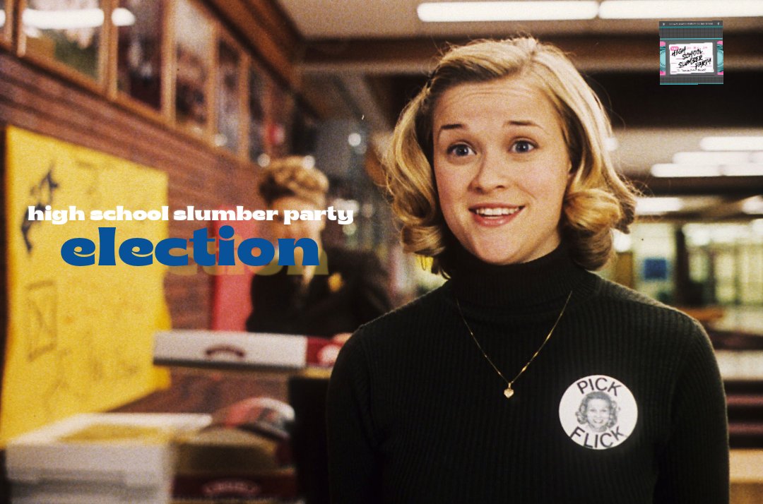 HSSlumberParty's tweet photo. I checked, Tracy Flick is not on the ballot in Nebraska. Don't forget to vote today regardless and check out our episode on Election with Danny Kim and @Foodie_Films. 

https://t.co/B1pM3c9Ltn

#vote #vote2020 #pickflick #tracyflick #election #reesewitherspoon #matthewbroderick https://t.co/zHUzEz9S4T