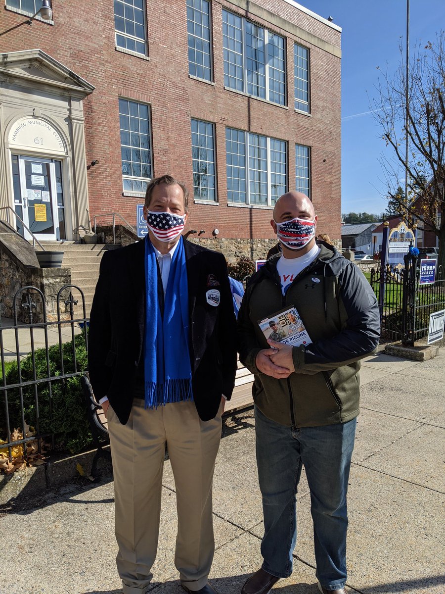 DrGaryWegman's tweet photo. @PiconeForPA and I got to meet voters this morning at the Hamburg polls. My favorite part of campaigning is watching it all come together at the end! Go #Vote2020 https://t.co/rjOWc6LseR