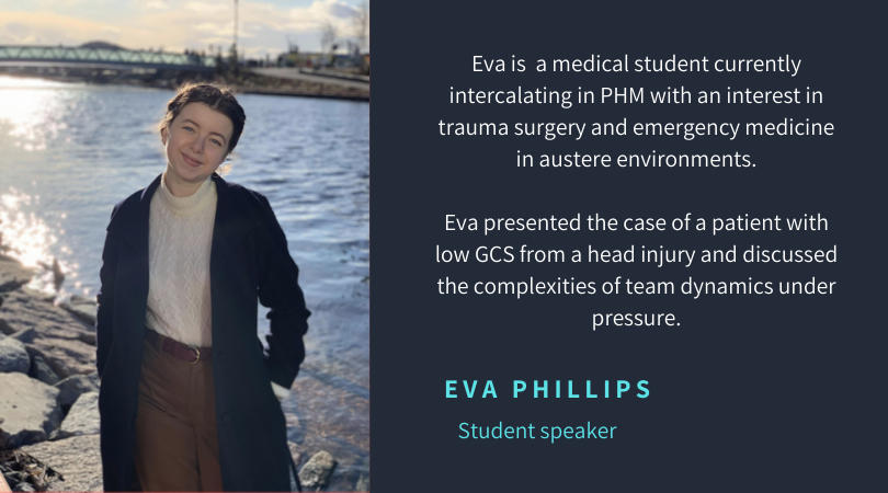 The_PCP's tweet photo. Our very own PCP medical student Eva Phillips just delivered a very interesting talk on team dynamics under pressure with a guest appearance from @gareth_grier!
#PCPforum https://t.co/NwmWlHi8Ho
