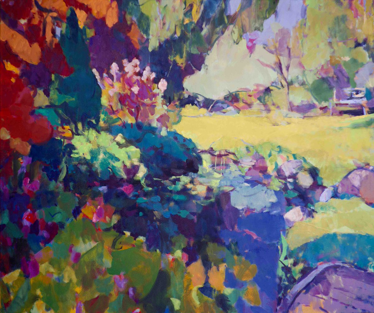MuseGalleryTO's tweet photo. Robert Wiseman, Foot Bridge at Hudson Garden, 47" x 56", oil on canvas
.
.
.
.
#contemporary #art #abstract #canadian #toronto #colour #abstractlandscape #musegallery #abstractart #contemporaryart #canadianart #torontogallery #canadianartist #landscape https://t.co/trQLu5lQRV