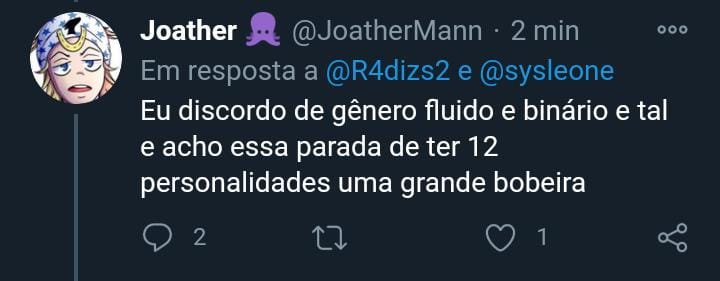 Nepotzz's tweet photo. Blz eu tô sendo um idiota fazendo isso, mas vou msm assim (eu sei q tô sendo chato)

Maioria daqui tá interligado, uma forma bem simples minha amiga tem TDI (resumindo várias personalidades por conta de trauma) e aí ontem ela disse que era gênero fluido.

Só segue a thread; https://t.co/GwZshGI7xN
