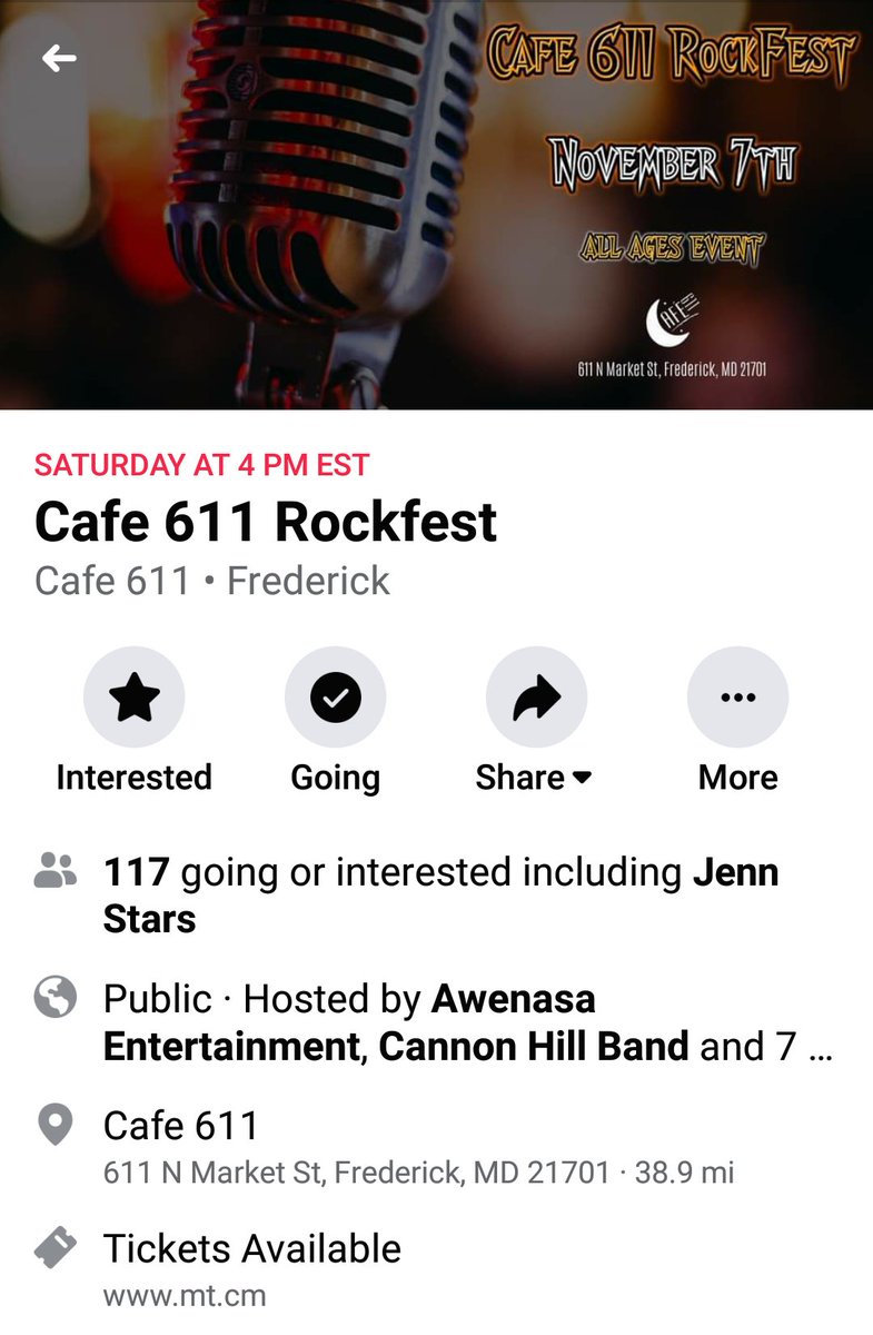 NeverTheSun1's tweet photo. This Saturday Night come out and rock out with us🤘🤘 Check out the link for more details...... https://t.co/yYT3XYHRdt
#cafe611 #rockfest #rockon
#neverthesun #alternativemusic #metalmusic #kickassmusic #BaltimoreMaryland #nts https://t.co/xPl1q1jcrB
