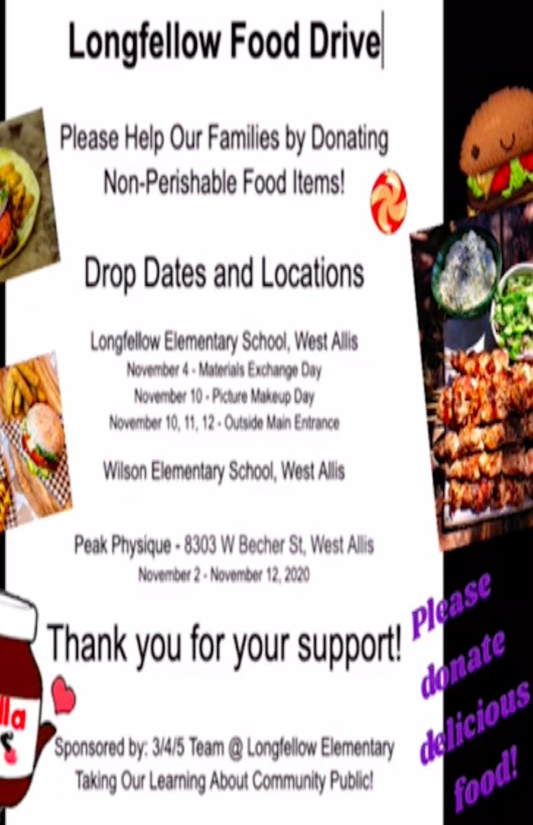 johnson_halie's tweet photo. Posters made by Longfellow artists for the Food Drive! #wawmproud https://t.co/tnLtRTzZlw