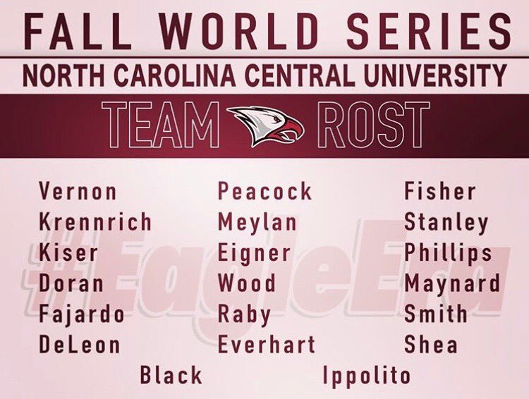 NCCUBaseball's tweet photo. World Series Rosters! Who do you have #TeamMac or #TeamRost #nccubaseball #FallWorldSeries https://t.co/eBwoJisByX
