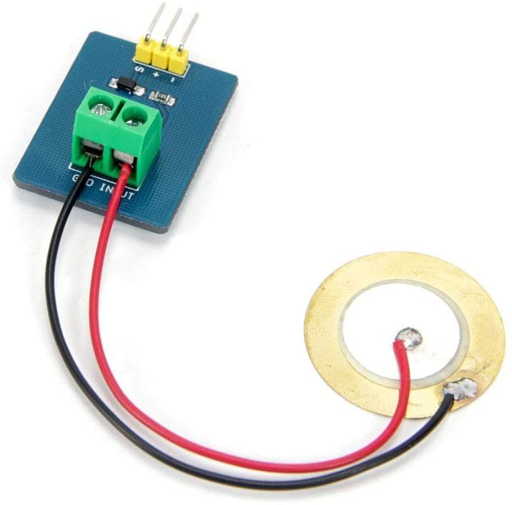 programarfacilc's tweet photo. Este es un #sensor #piezoeléctrico, dispositivo que reacciona a las vibraciones, produce una tensión en respuesta a una acción física. La placa piezoeléctrica se polariza y la tensión es detectada por #Arduino usando #analogRead. https://t.co/RcQvCjCek7 #Maker #Arduino #ESP8266 https://t.co/KV9Jp1FycD